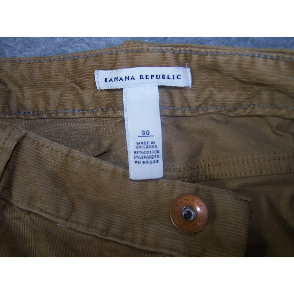 Banana Republic Pants Men's 33X30 (Tag 30) Brown Flat Front Corduroy Pima Cotton